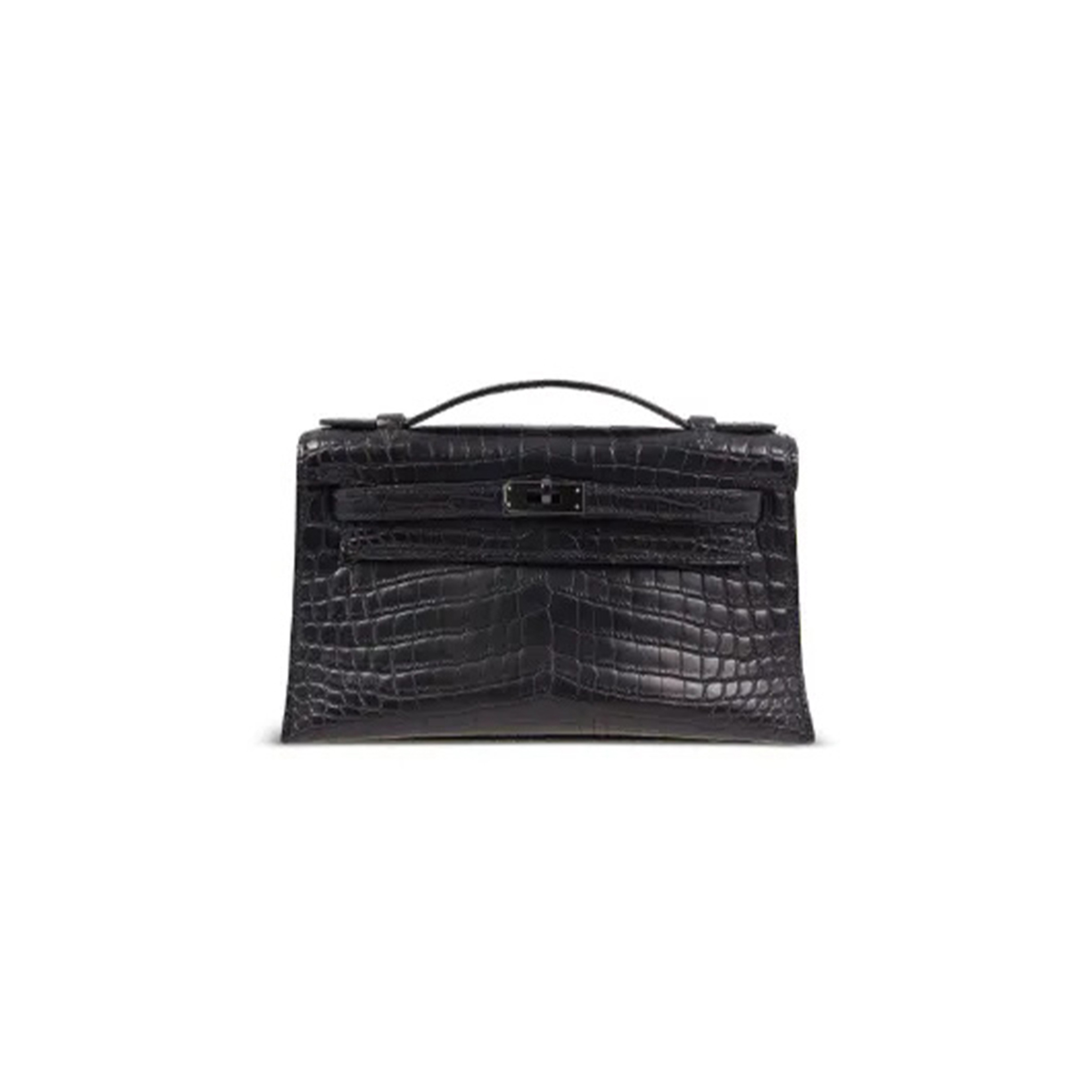 HERMÈS MASTER KELLY BLACK 89 ALLIGATOR MATT (22*14*7cm)